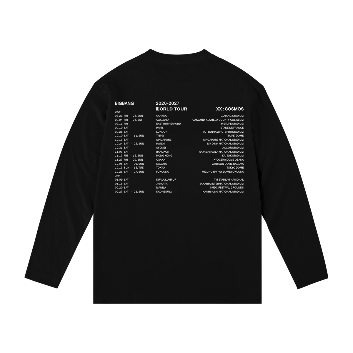 [COSMOS] | BIGBANG LONG SLEEVE T-SHIRT BLACK
